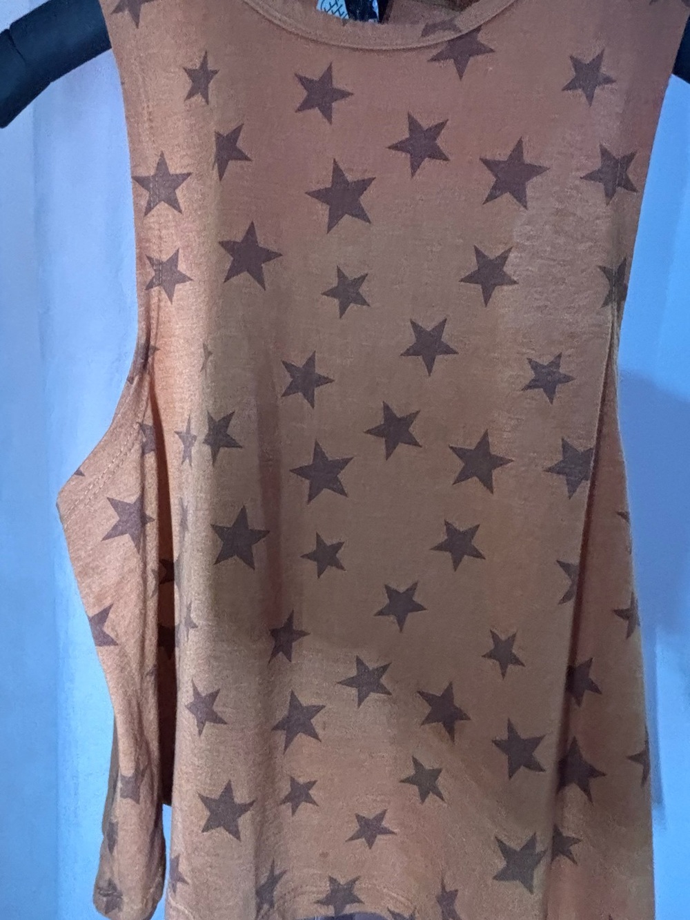 Women's Brown Star-Print Sleeveless Top